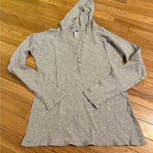 Gray Women's Hooded Henley